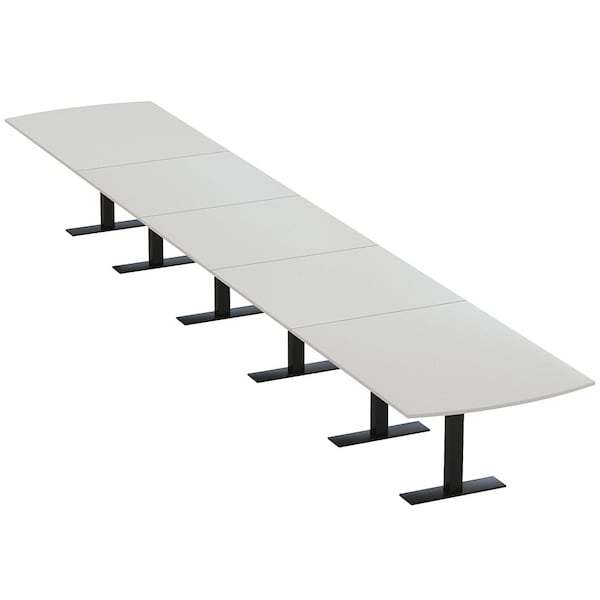 Skutchi Designs 22ft Conference Table W/ Power Unit | 22 Person Modular Arc Rectangle Meeting Table | Harmony Series HAR-AREC-48X264-T.BK-U779-NA - main