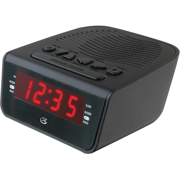Gpx 5.12 in. Black AM/FM Clock Radio Digital Plug-In C224B - main