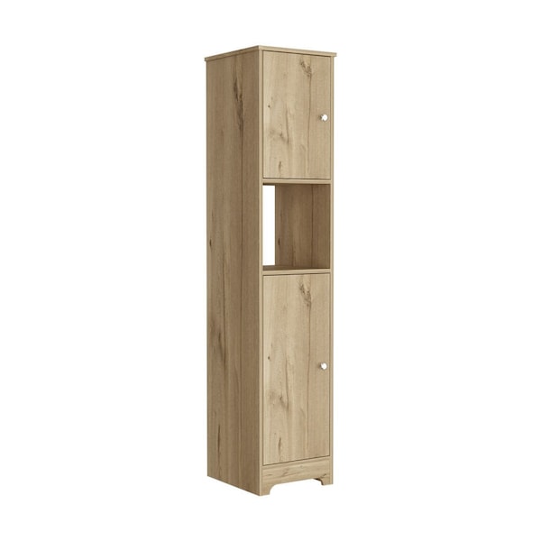 Homeroots 14" Natural Wood Freestanding Double Door Bathroom Vanity 543618 - main