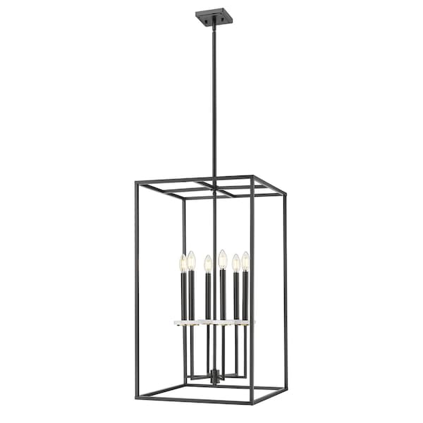 Z-Lite Gaultier Matte Black+Modern Gold 6 Light Chandelier 6100-32MB - main