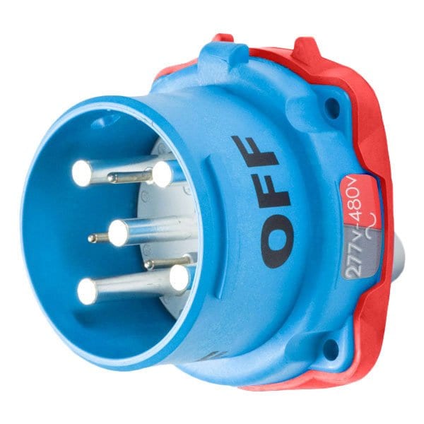 Meltric DS60 INLET POLY BLUE SIZE 4 TYPE 4X IP 69 3P+N+G 60 A 277/480 VAC 60 Hz +4 AUX 33-68047-264 - main