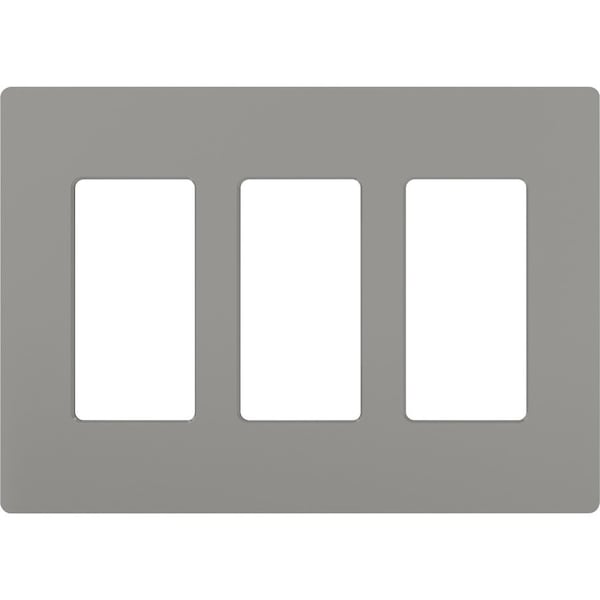 Lutron Designer Wall Plates, Number of Gangs: 3 Gloss Finish, Gray CW-3-GR - main