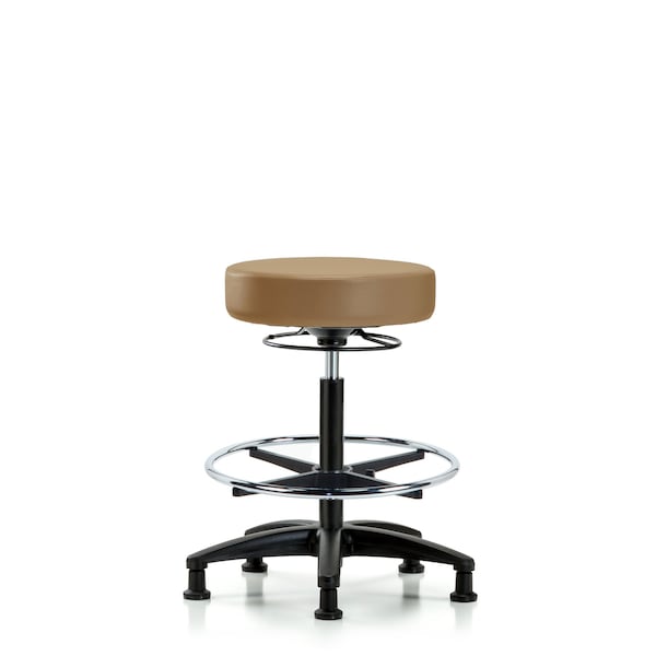 Blue Ridge Ergonomics Vin Stool without Back-High Bench Height with Chr Foot Ring and Stat Glides in Taupe Trailblazer Vin BR-VHBSO-RG-CF-RG-8584 - main