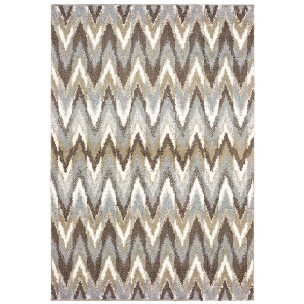 Oriental Weavers Verona Indoor Casual Geometric Rectangle Area Rug, Grey - 5 ft. 3 in. x 7 ft. 6 in. V004D6160230ST - main
