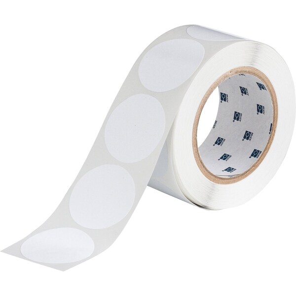 Brady Aisle Marking Tape Dots - Adhesive Vinyl, Solid Color, White, 2in, 500PK 121042 - main