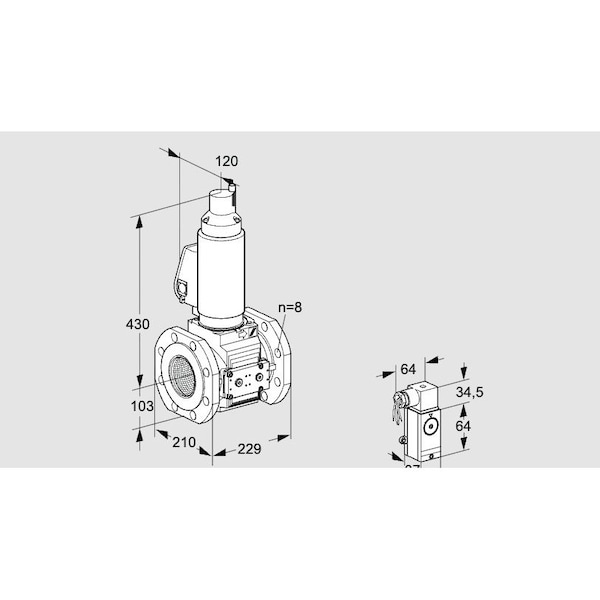 Honeywell Kromschroder VLV ASSY, SOLND, 4FLG, GAS , VAS8T100A05LQSL KS88203893 - main