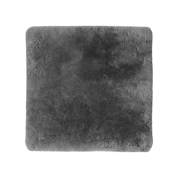 Homeroots 17" Charcoal Medical Sheepskin Chair Pad 480441 - main