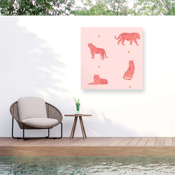 Trademark Fine Art Outdoor Canvas Art Rachel Hallquist 'Tiger Blender' Wall Art for Patios, or Gardens ALI72601-OC2424WR - main