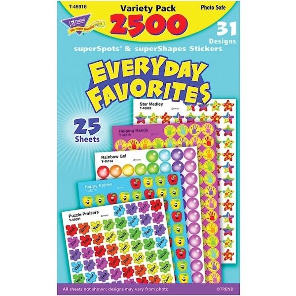 Trend Enterprises Everyday Favorites superSpots®/superShapes Variety, PK7500 T46916 - main