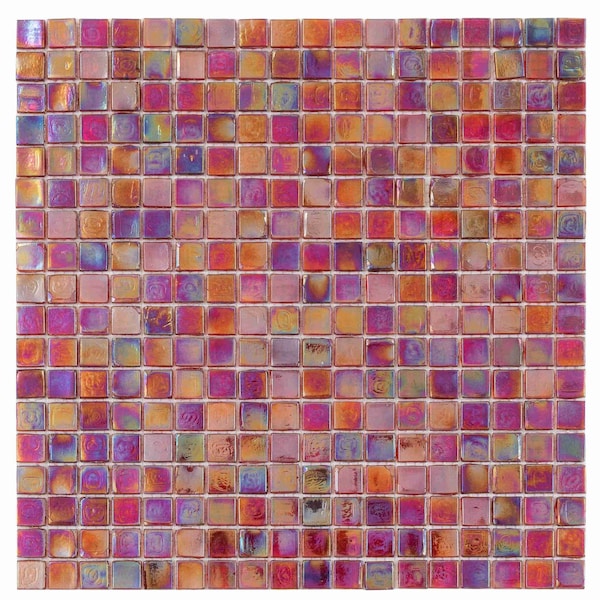 Apollo Tile Skosh 11.6 in. x 11.6 in. Glossy Merlot Red Glass Mosaic Wall and Floor Tile 18.69 sqft/case, 20PK APLNB88RD232A - main