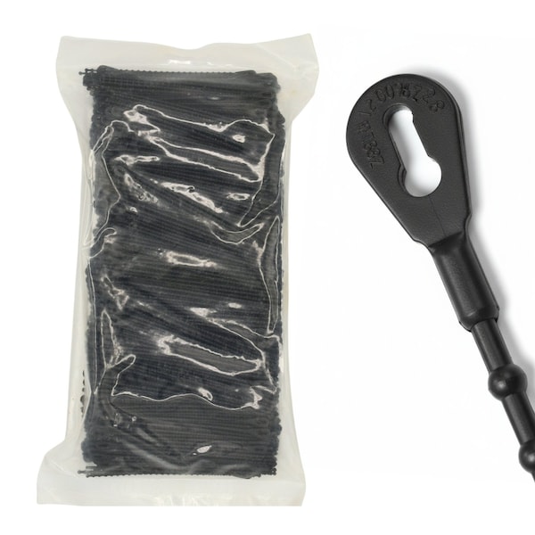 Cable Ties Unlimited Beaded Cable Tie, 4 in L, 40 lb Strength, 1.0 in Max Bundle Dia, Nylon 6/6, UV-Rated, Black, 1000PK Bead-4-40-0M - main