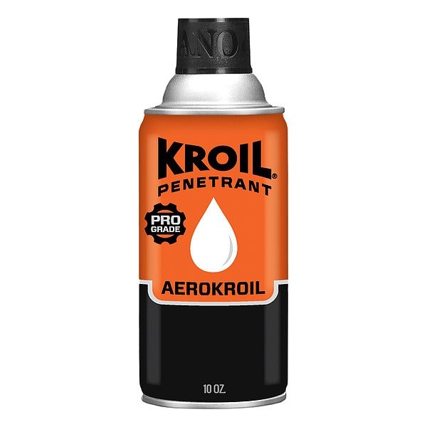 Kroil Penetrating Lubricant, 10 oz, Aerosol Spray Can, Petroleum Distillates Base, 270 Degrees F Max Op Temp, Not Rated, Red KS102C - main