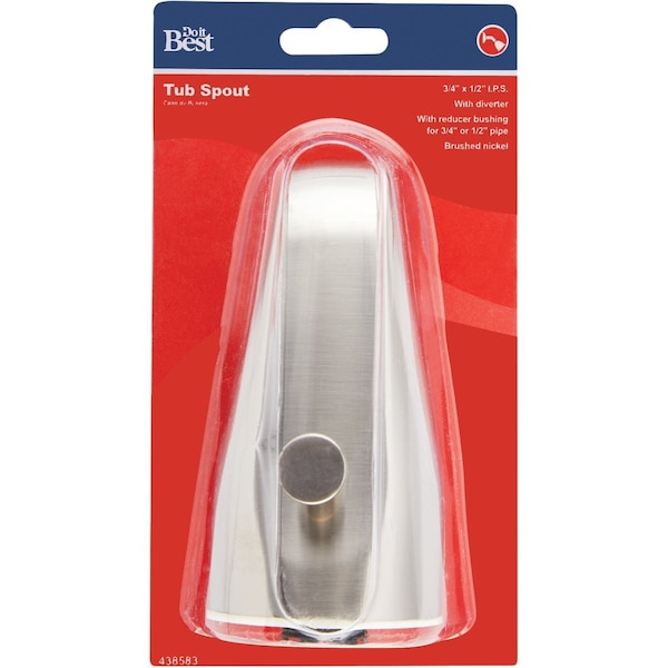 Do It Best Brushed Nickel Bathtub Spout with Diverter B825-31BN - main