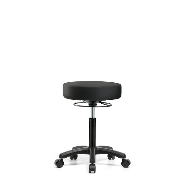 Blue Ridge Ergonomics Med Bench Mini-Stool, Vinyl, Casters, Blk BR-VMBMS-RG-RC-8540 - main