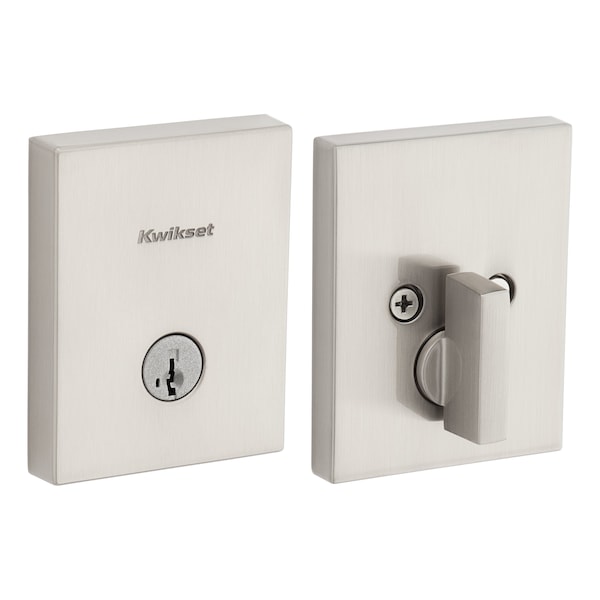 Kwikset Residential Deadbolts Single Cylinder Reversible Satin Nickel 258RCT-15S.STRKP - main