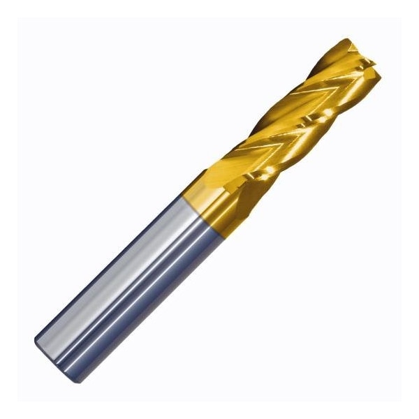 Monster Tool 4 Flute Regular Length End Mill, Single End Square, 1/16in diameter, TiN Finish 206-001021 - main
