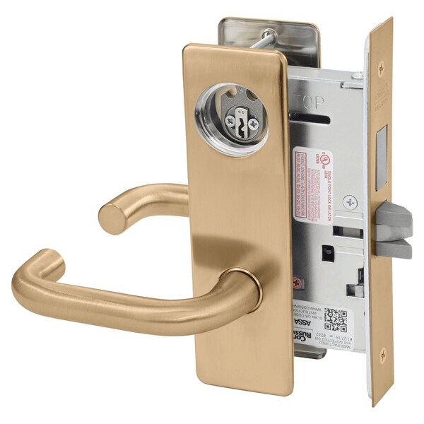 Corbin Russwin Dormitory or Entrance Mortise Lock, LW Lever, M Escutcheon, Satin Bronze ML2065 LWM 612 LC - main