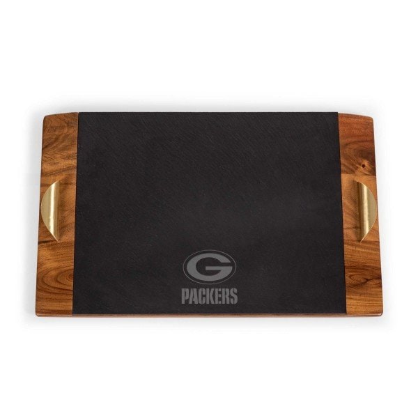 Picnic Time Family Of Brands NFL Green Bay Packers - Covina Acacia and Slate Serving Tray 957-07-512-123-2 - main