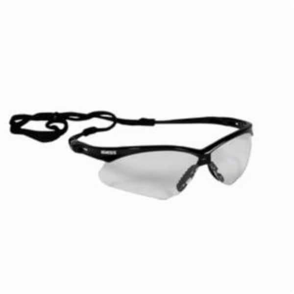 Kleenguard V30 Lightweight Safety Glasses with Neck Cord, Anti-Fog, Clear Plus Lens, Wrap Around Frame, Black 25679 - main