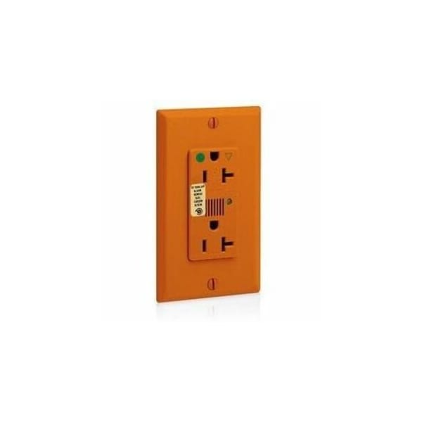 Leviton Surge Protector Receptacle, 20 Amp, 125 Volt, 5-20R NEMA, Orange 8380-IGO - main