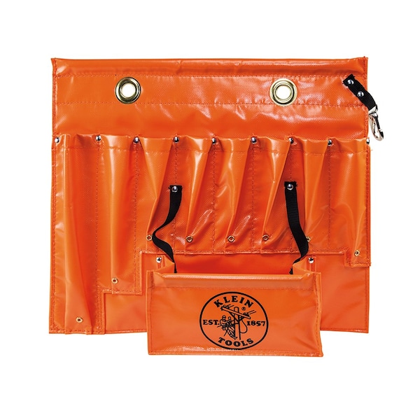 Klein Tools Tool Apron, Orange vinyl 8 Pockets, Orange, vinyl, 8 Pockets 51828 - main