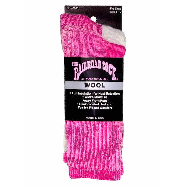 Railroad Sock Womens Boot Socks, 72% Merino Wool/Acrylic Blend, 24 Pair% Nylon, 4 Pair% Elastic, Fuchsia, 2 PK 667 F - main