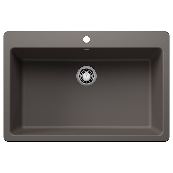 Blanco Liven SILGRANIT 33in Super Single Dual Mount Kitchen Sink - Volcano Gray 443200 - main