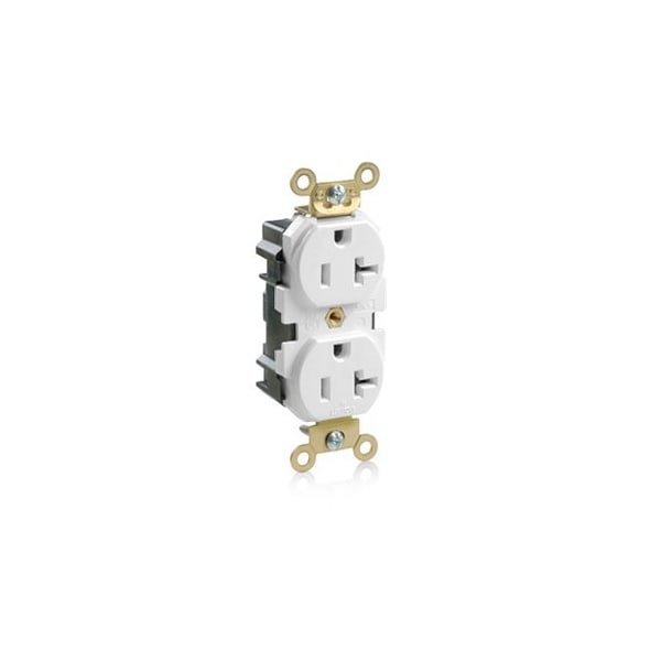 Leviton PlugsandReceptacles, 20A, 125VAC, Wht, Nylon M5362-W - main