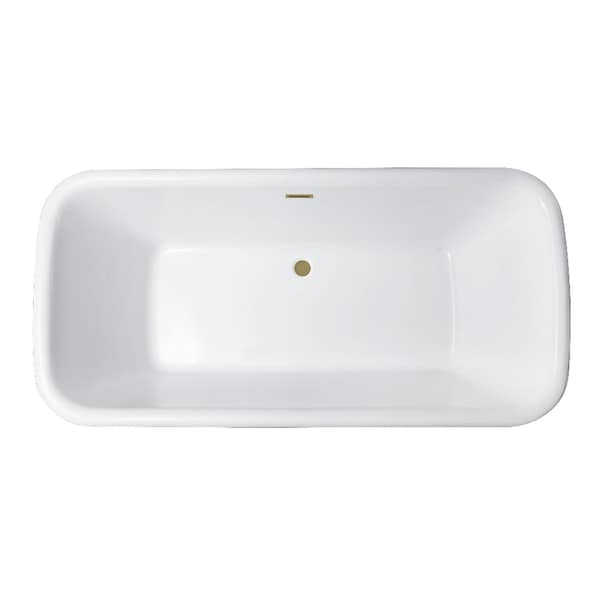 Kingston Brass 71-Inch Acrylic Oval Rectangular Double Ended Pedestal Tub with Drain, No Faucet Drillings VTDE713524C417 - main