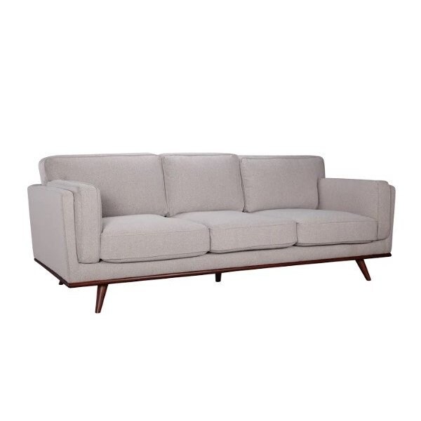 Homeroots 90" X 39" X 34" Light Taupe Polyester Sofa 373984 - main