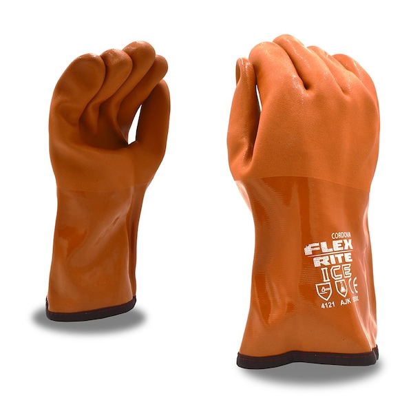 Flex-Rite Glove, Cold Resistant, Size L, Red PVC, PK12 5325L - main