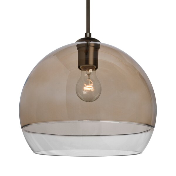 Besa Lighting Ally 12 Cord Pendant, Smoke/Clear, Bronze Finish, 1x60W Incandescent 1JT-ALLY12SM-BR - main