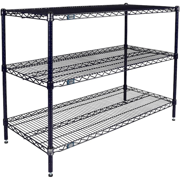 Global Industrial Nexel 3 Shelf, Nexelon Blue Wire Shelving Unit, Starter, 48"W x 18"D x 34"H B3151651 - main