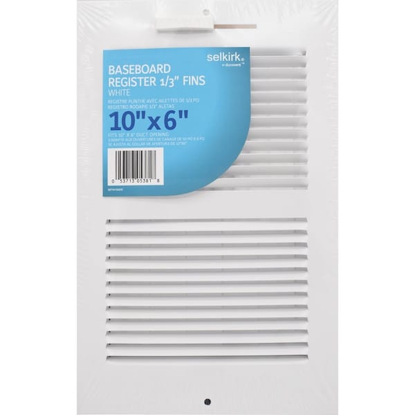Selkirk 10'' x 6'' White Wall Register 367W10X6R - main