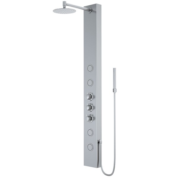 Vigo 59 in. H x 6 in. W 4-Jet Shower Panel System with Round Head and Hand Shower in Stainless Steel VG08013ST - main