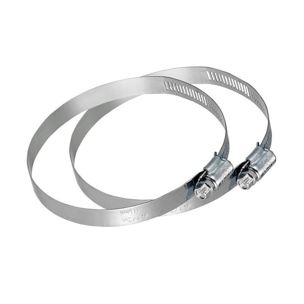 Lambro Worm Gear Clamp, 4 in Duct, Clamping Range: 3-9/16 to 4-1/2 in, Steel, Zinc 2841 - main