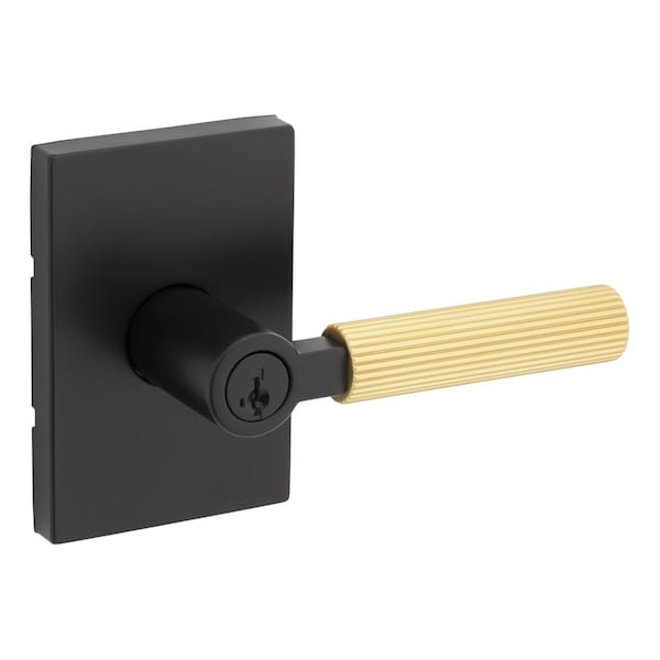 Kwikset Residential Door Levers Entry Reversible Matte Black by Satin Brass 740MALRCT-514X4S - main