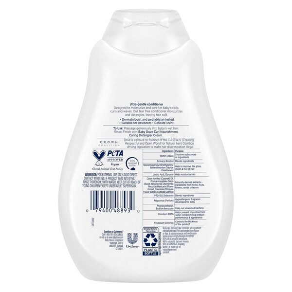 Baby Dove Textured Hair Care Curl Nourishment Baby Conditioner, 13 Ounce, 4PK 68663094 - main