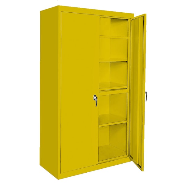 Steel Cabinets Usa Adjustable Storage Cabinet, 72 in H, 36 in W, Yellow, 5 Shelves AAH-36RB-Y - main
