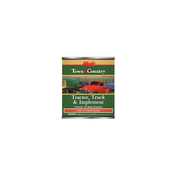 True Value Town & Country Tractor, Truck & Implement Enamel Paint, Oil Base, Kubota Orange, Qt. 8-0971-2 - main