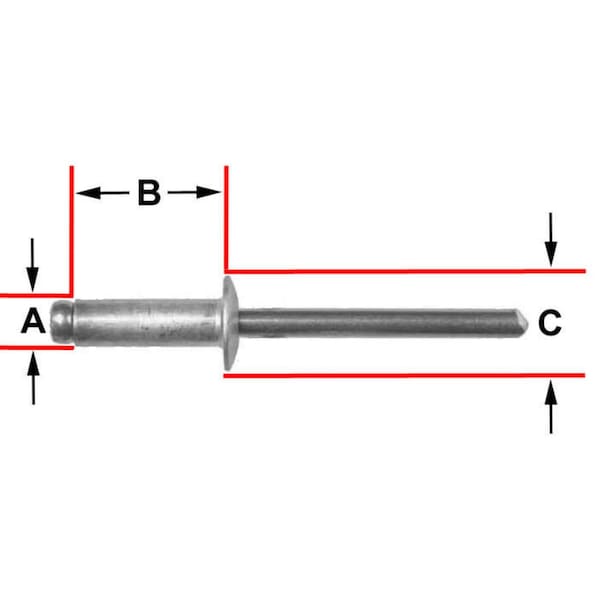 Disco Automotive Hardware 3/16in Diameter 1/4in - 3/8in Grip Range, 40PK 1901MT - main