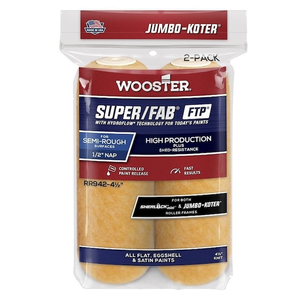 Wooster COVER PNT RLR 4-1/2X1/2IN, 2PK 0RR9420044 - main