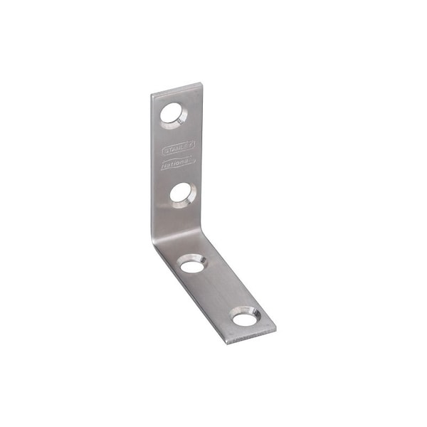 National Hardware V415 Series Corner Brace, 2 in L, 5/8 in W, 2 in H, Stainless Steel, 5/8 in Thick Material, 2PK N348-318 - main