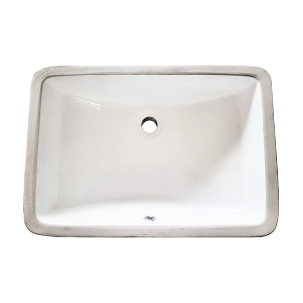 Kingston Brass 21" Ceramic Rectangular Undermount Bathroom Sink, White LB21158 - main