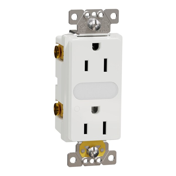 Square D Straight Blade Receptacle, 15 A, 125V AC, 2 Pole, Flush Mount, Self-Grounded SQR57101WH - main