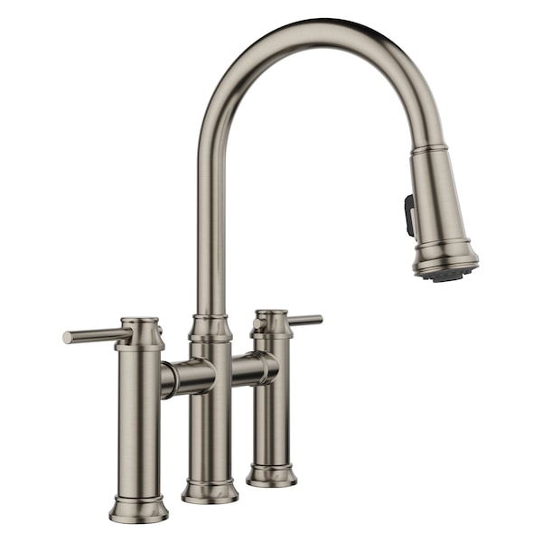 Blanco Empressa Bridge Pull-Down 1.5 GPM, Satin Platinum 443273 - main