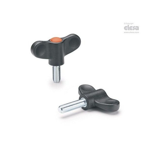 Elesa Thumb Screw, M6-20 Thread Size, Wing, Zinc Plated Steel, 24 mm Head Ht, 20 mm Lg EWN-p - main