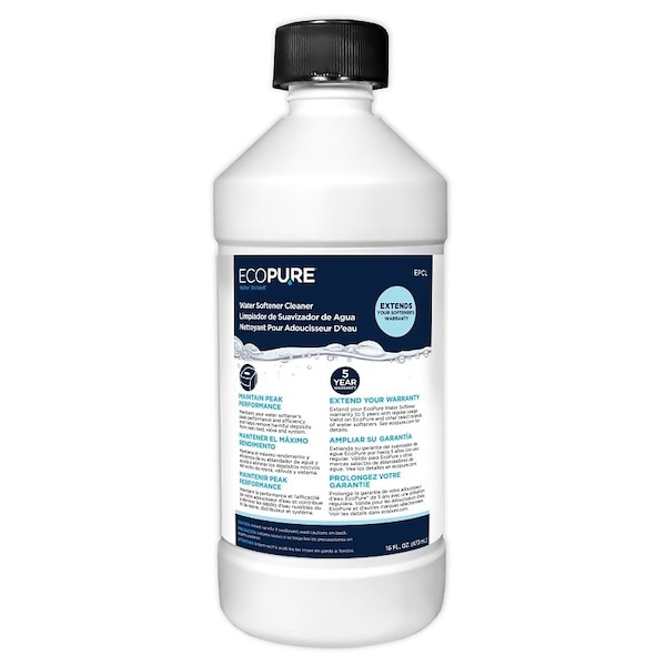 Ecopure Water Softener Cleaner, 16 oz, Liquid, Characteristic EPCL - main