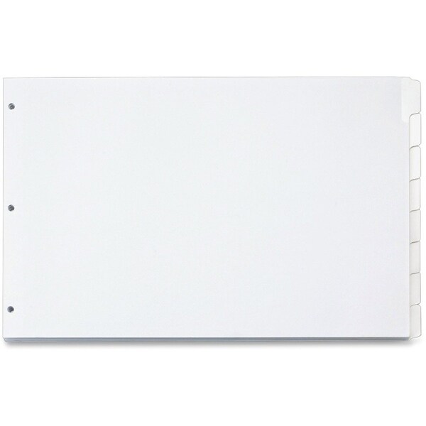 Cardinal Brands Cardinal Write 'n Erase Divider, Write-on, 17.5"x11.5", 8 Tabs, White/White 84271 - main