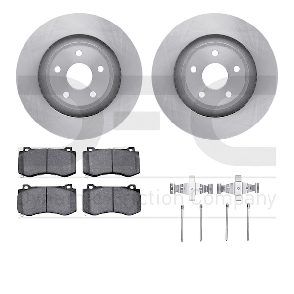 Dynamic Friction Co DFC Rotors with EURO 5000 Ceramic Brake Pads includes Hardware 6612-42003 - main